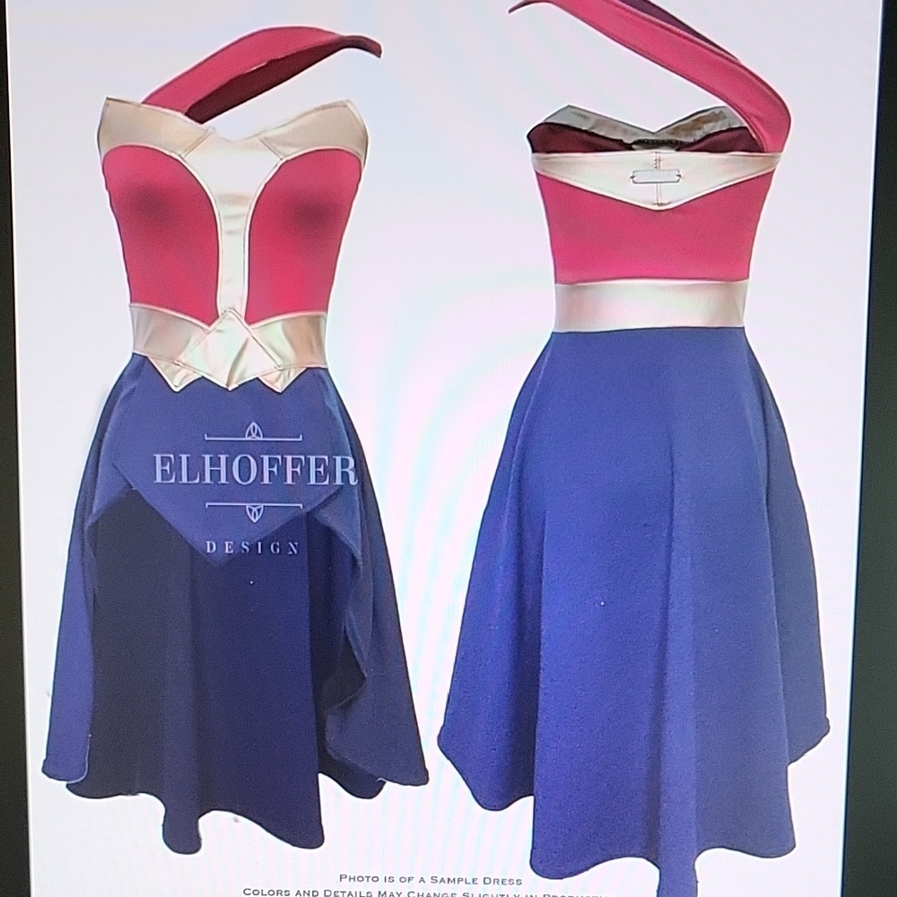 Pink and Blue Women's Skirt